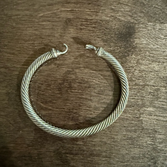 David Yurman Buckle Classic Cable Bracelet Sterling Silver with Diamonds, 5mm - Picture 5 of 6